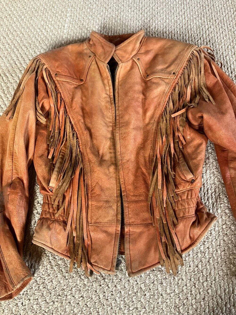 Wilsons Leather Brown Fringe Leather Jacket